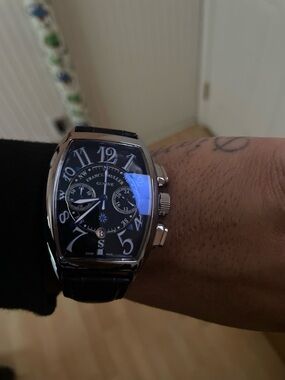 F&M mens watch Curvex Chronograph Watch - Black Dial